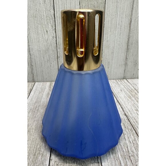 Vtg Lampe Berger Paris Catalytic Oil Fragrance Lamp Frosted Glass Blue 5.25" T - Picture 1 of 13